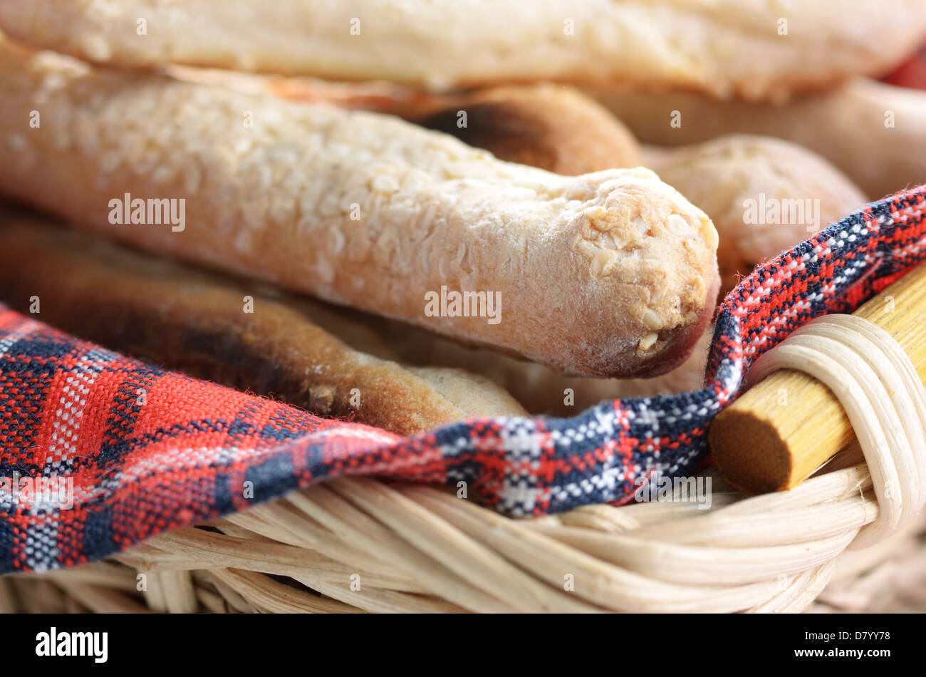 Homemade bread sesame sticks macro photo Stock Photo