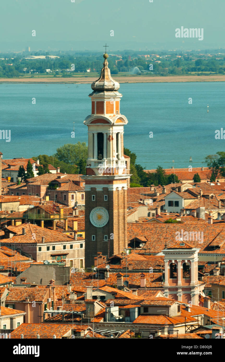 24hr Clock on Church of San Apostoli, Venice, Italy Stock Photo