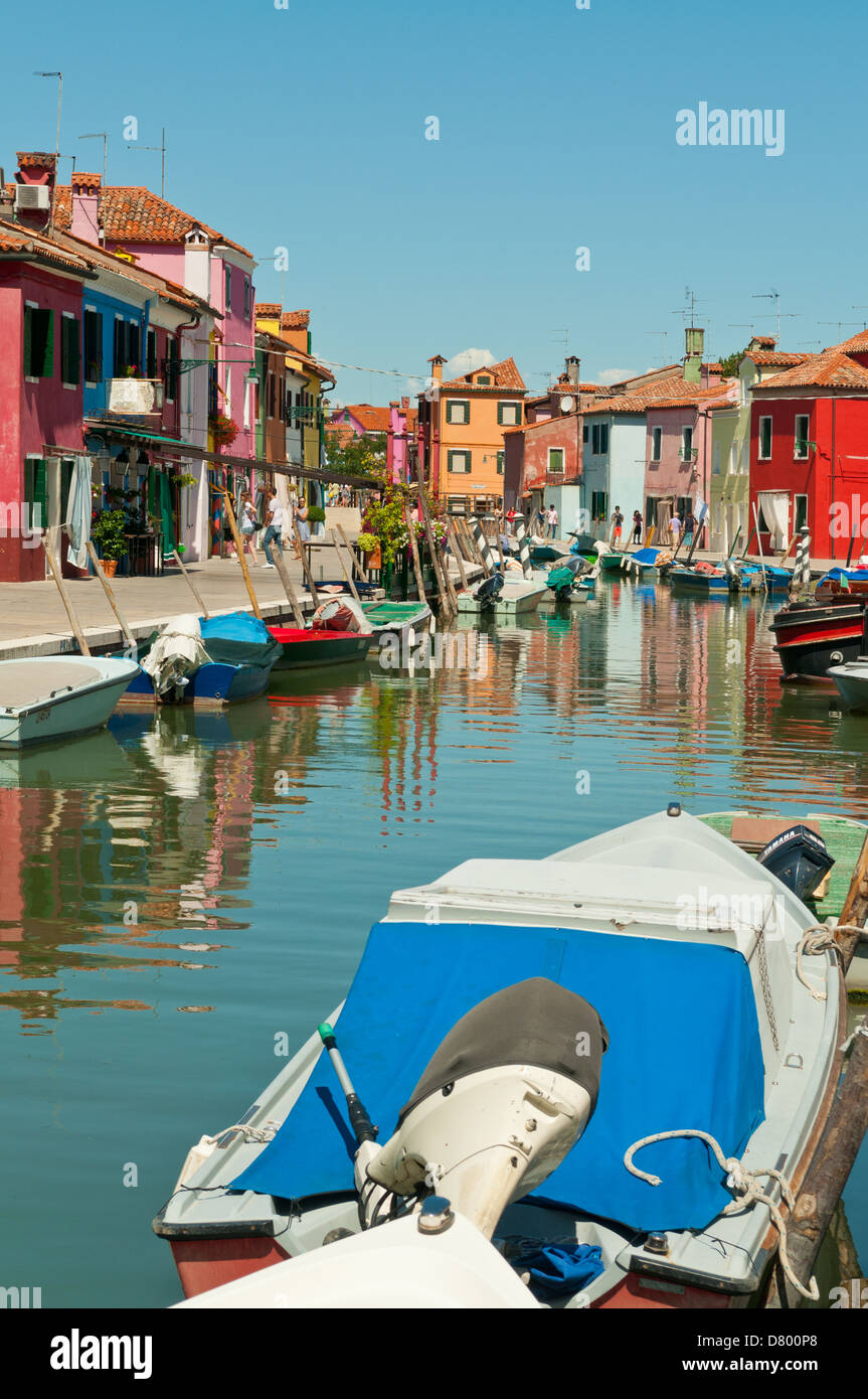 Colourful Houses on Canal, Burano, near Venice, Italy Stock Photo - Alamy