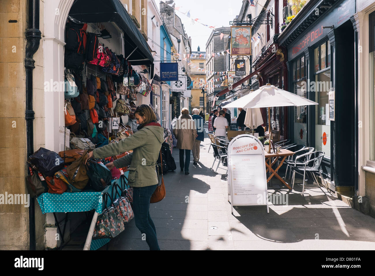 Lady shopping in Bath Stock Photo Alamy