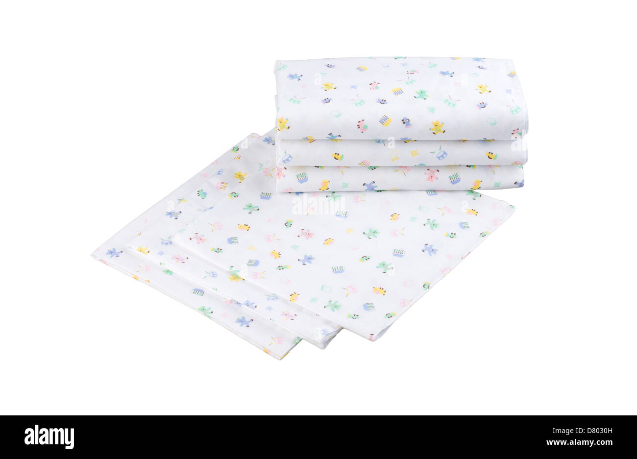 Stack of swaddling bands for new born baby Stock Photo Alamy