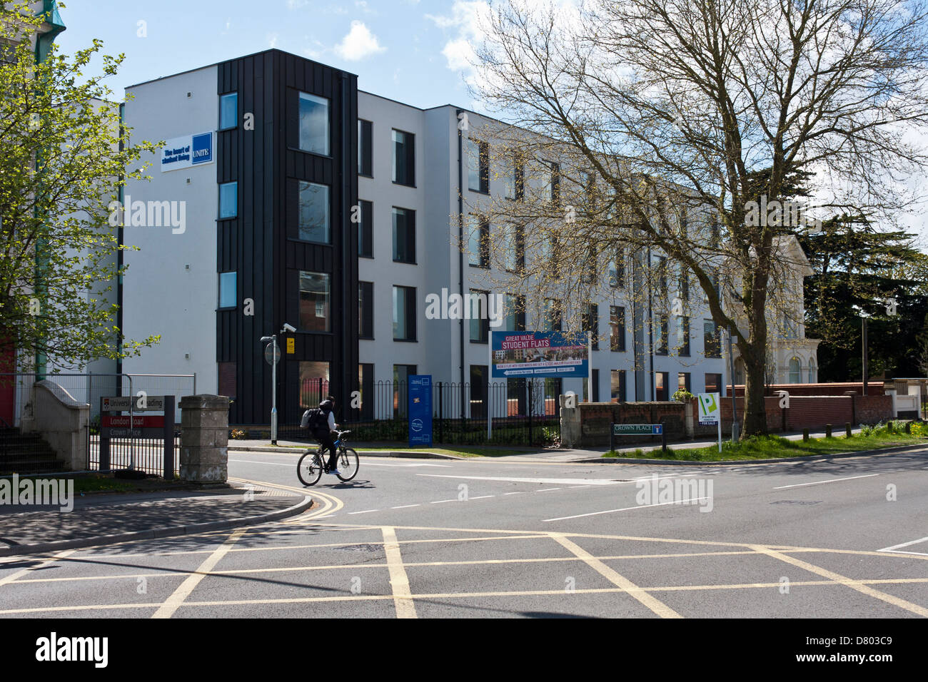 Kendrick Hall, student Reading University Campus Stock