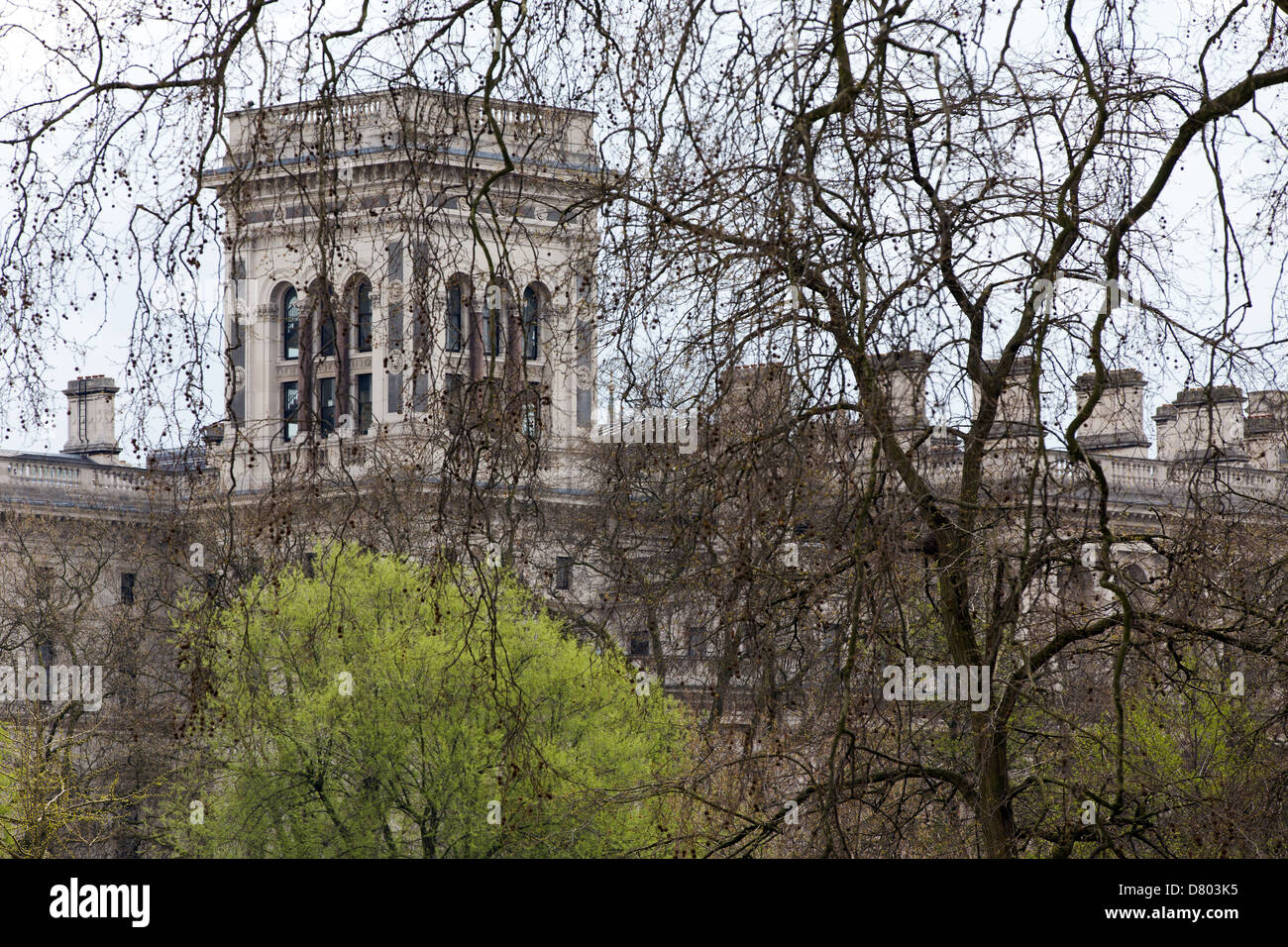 View on London ancient architecture from the Saint James park in winter, London, United Kingdom Stock Photo