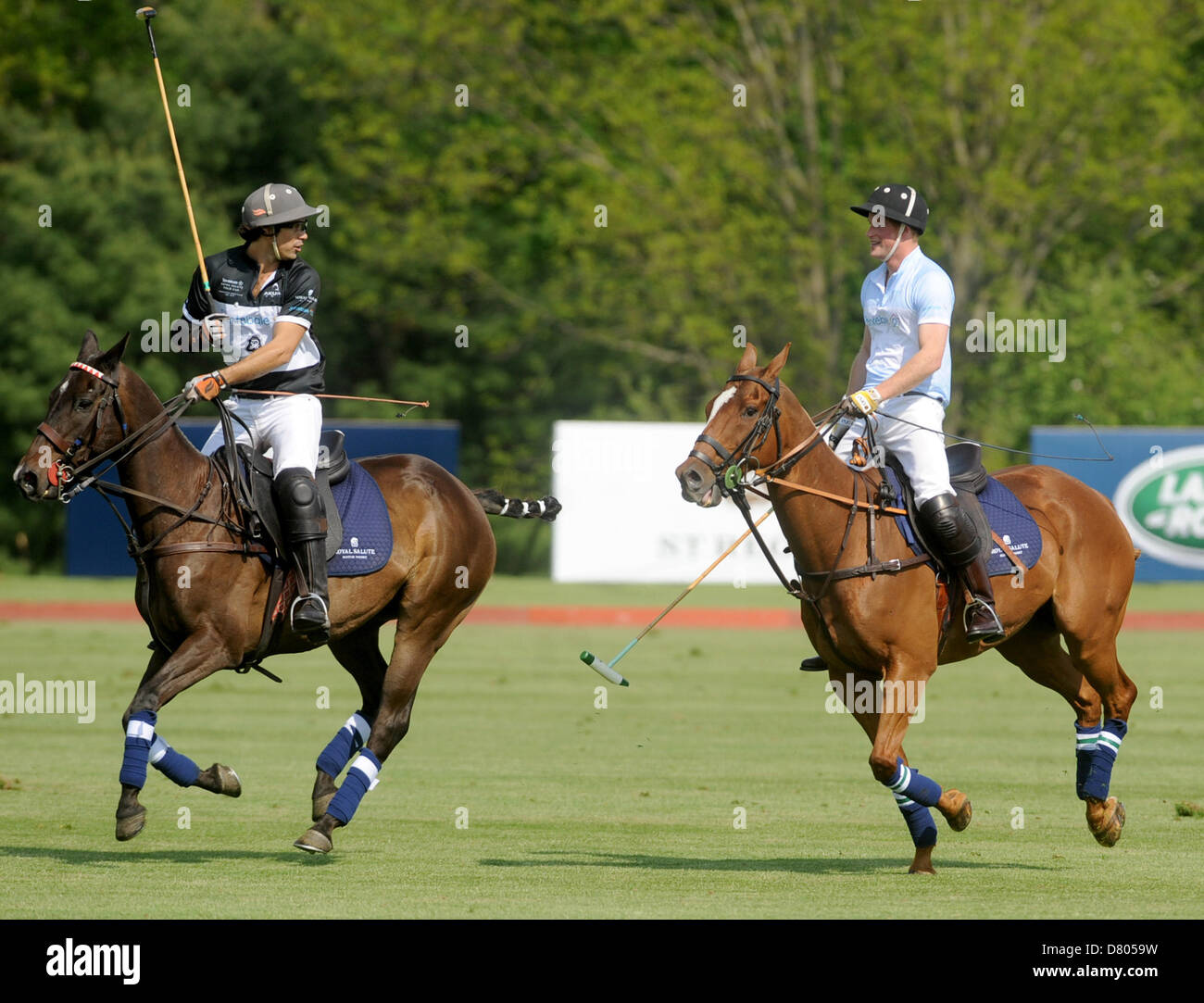 Greenwich, USA.15th May, 2013. Nacho Figueras and HRH Prince Harry compete in the Sentebale Royal Salute Polo Cup at The Greenwich Polo Club.Credit:DPA/Alamy Live News Stock Photo