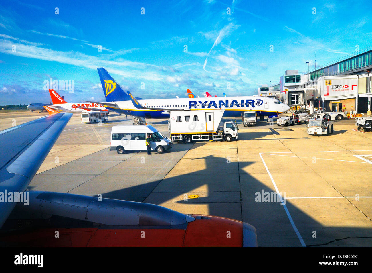 Airfield at London Gatwick Airport, West Sussex, UK Stock Photo