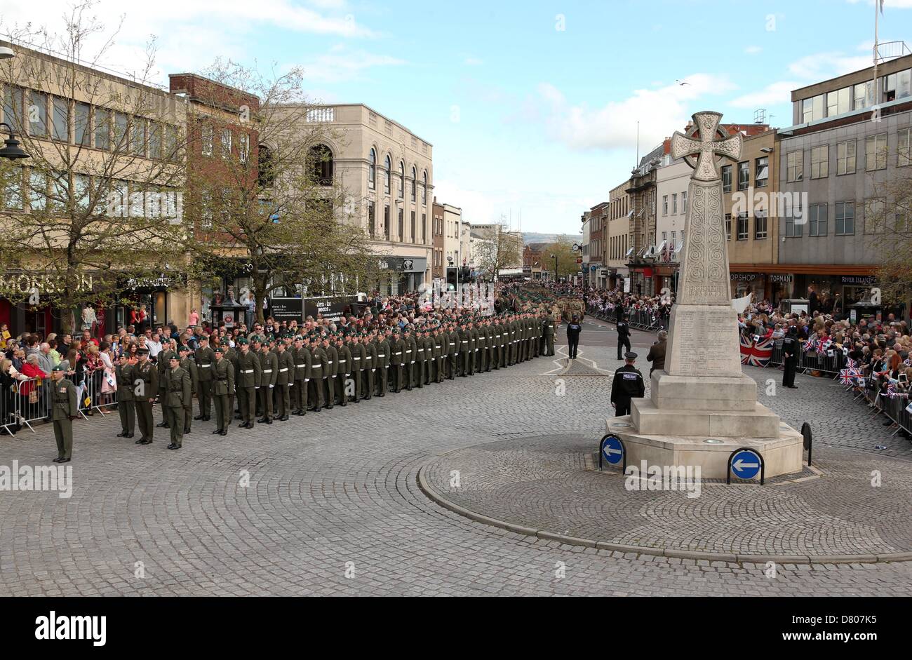 TAUNTON,SOMERSET,UK - 16 MAY 2013 - ROYAL MARINES FROM 40 COMMANDO HOME ...