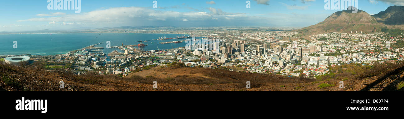 Cape Town from Signal Hill Panorama, Cape Town, Western Cape, South Africa Stock Photo