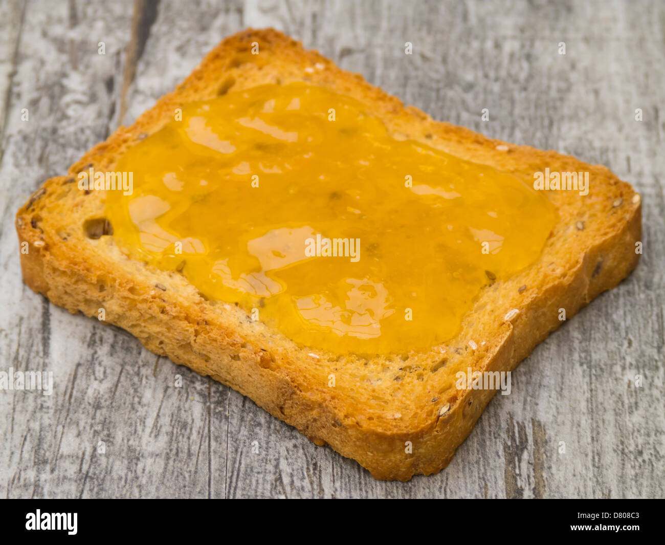 Toast with Jam Stock Photo