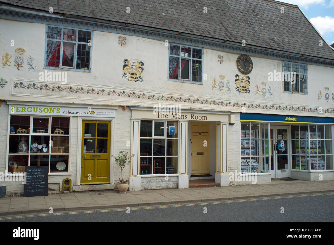 Local shops and estate agents, Hadleigh, Suffolk, UK Stock Photo Alamy