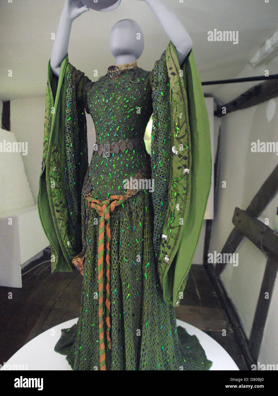 At Smallhythe Place, the home of the actress Ellen Terry is displayed this dress, worn while playing the part of Lady Macbeth Stock Photo