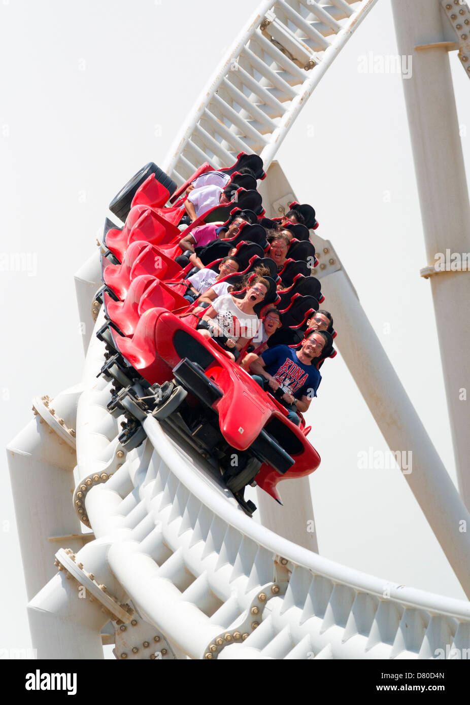 Rollercoaster at Ferrari World in Abu Dhabi United Arab Emirates Stock Photo