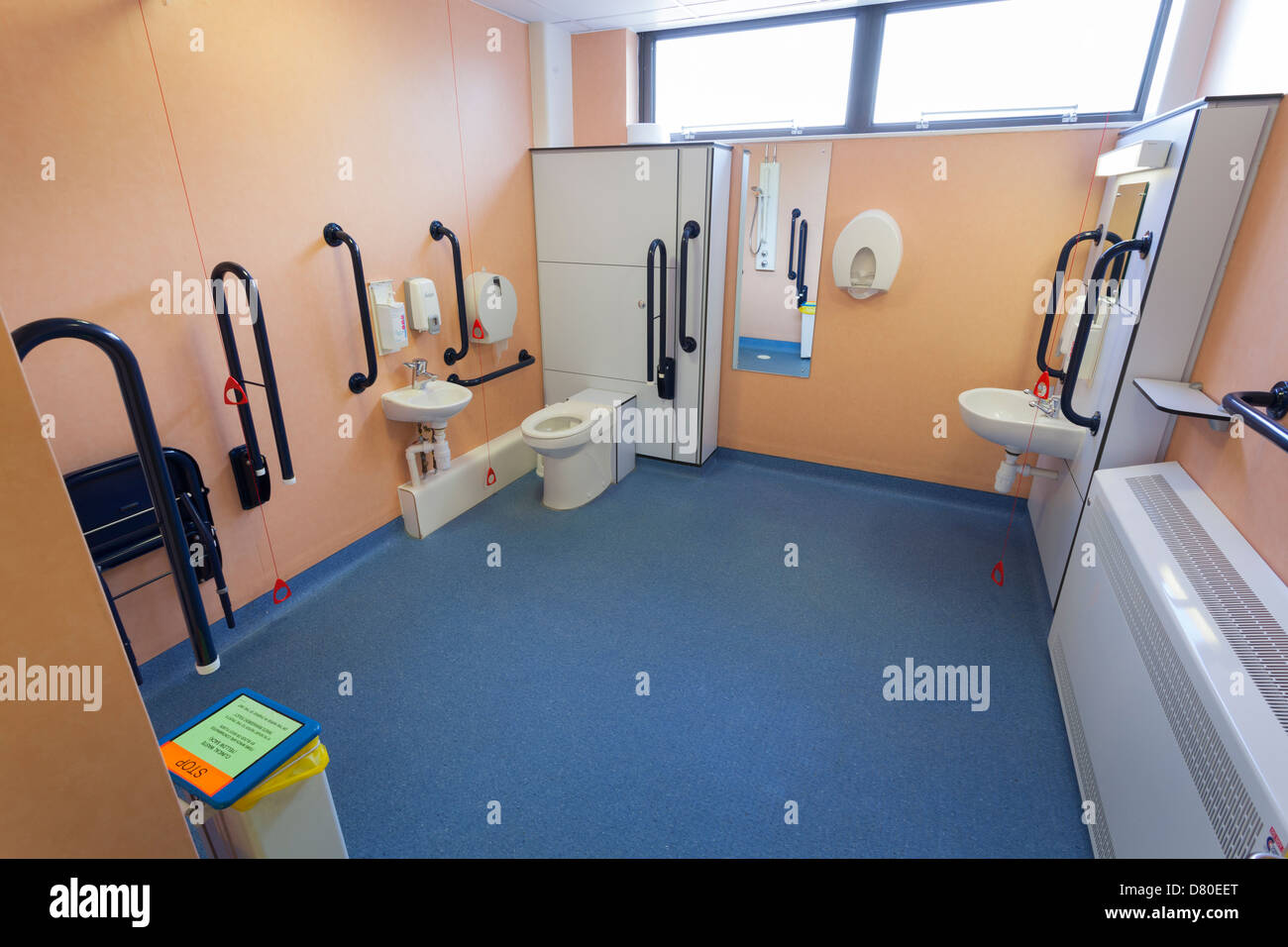 unoccupied disabled bathroom in hospital Stock Photo