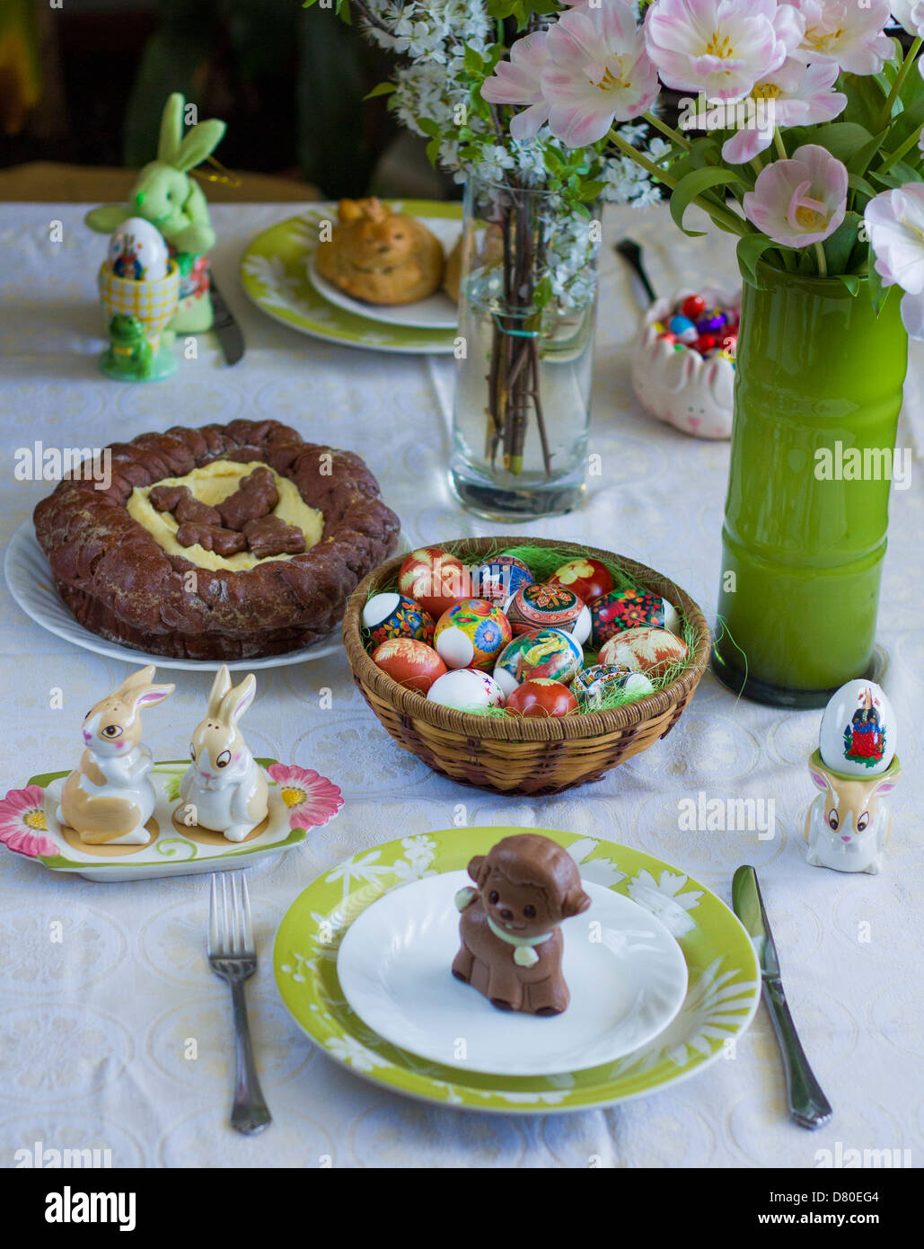 Superb traditional Romanian easter table Stock Photo Alamy