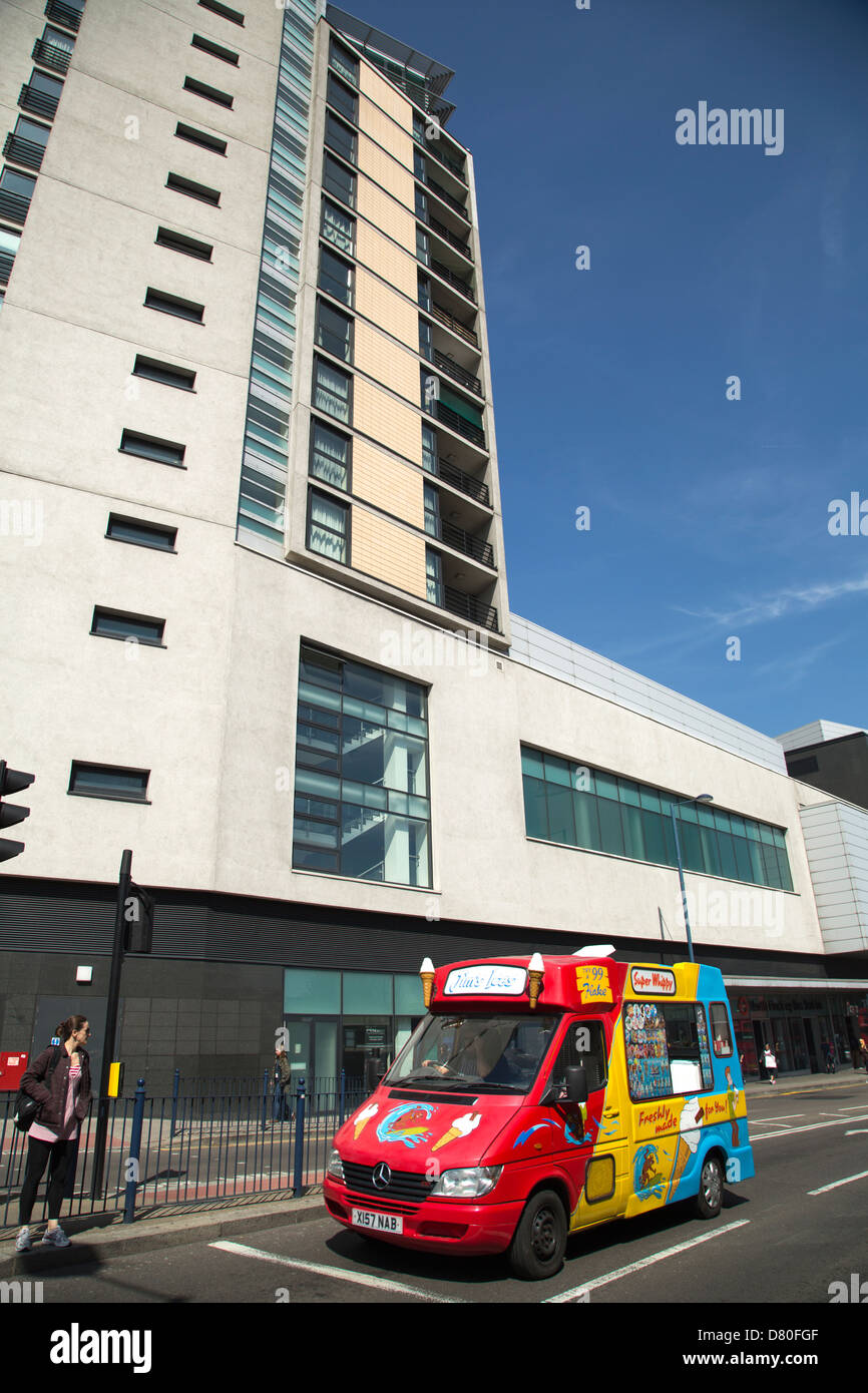 ice cream van in North Finchley, London next to the Arts Depot Stock