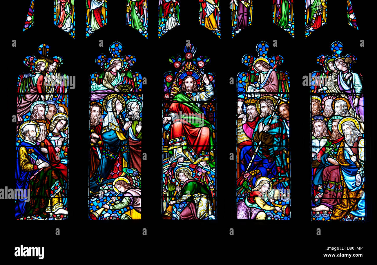 The West Window, St. Mary Magdalene Church, Taunton, Somerset, England, UK Stock Photo