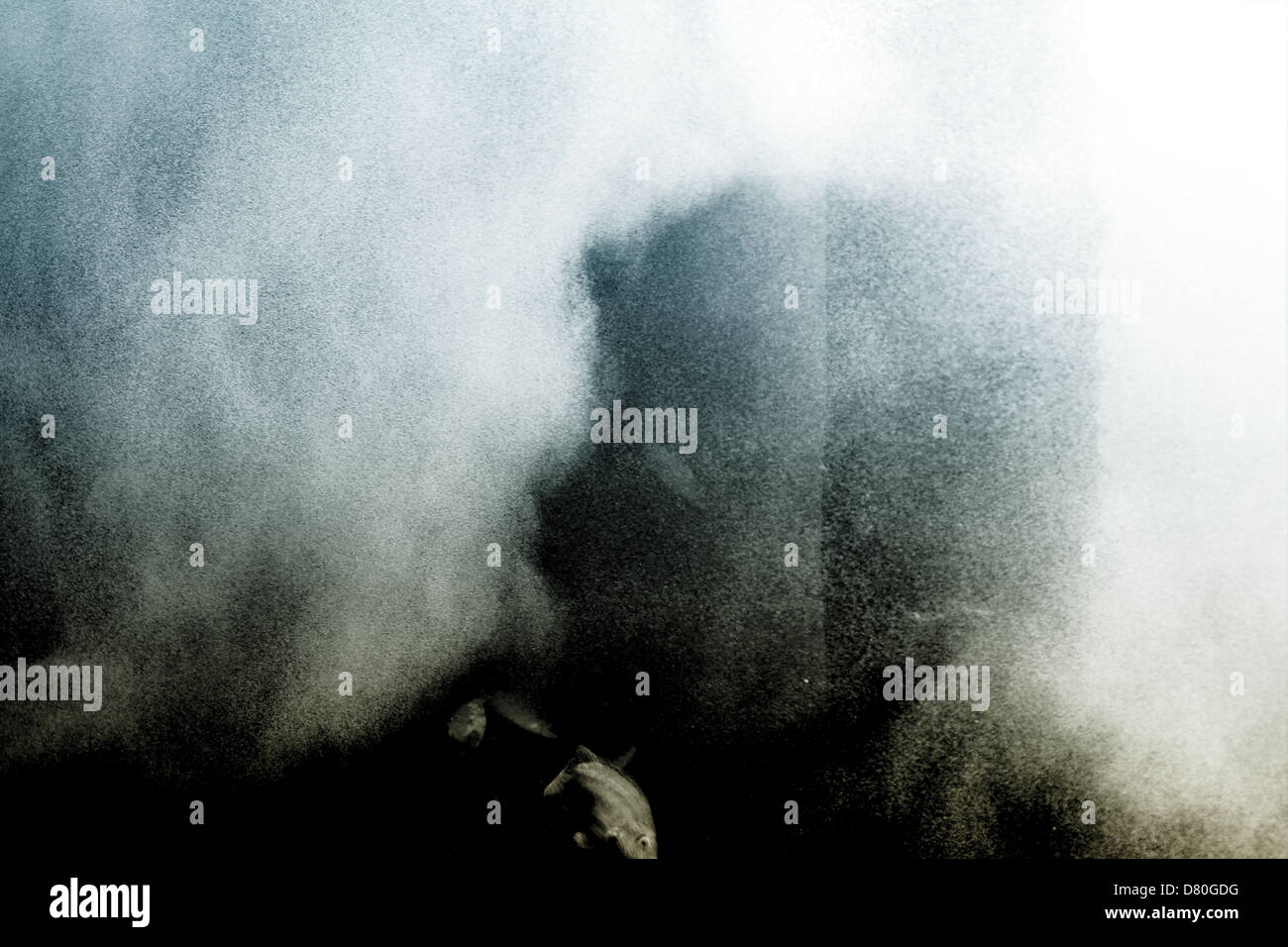 Air bubbles in water Stock Photo