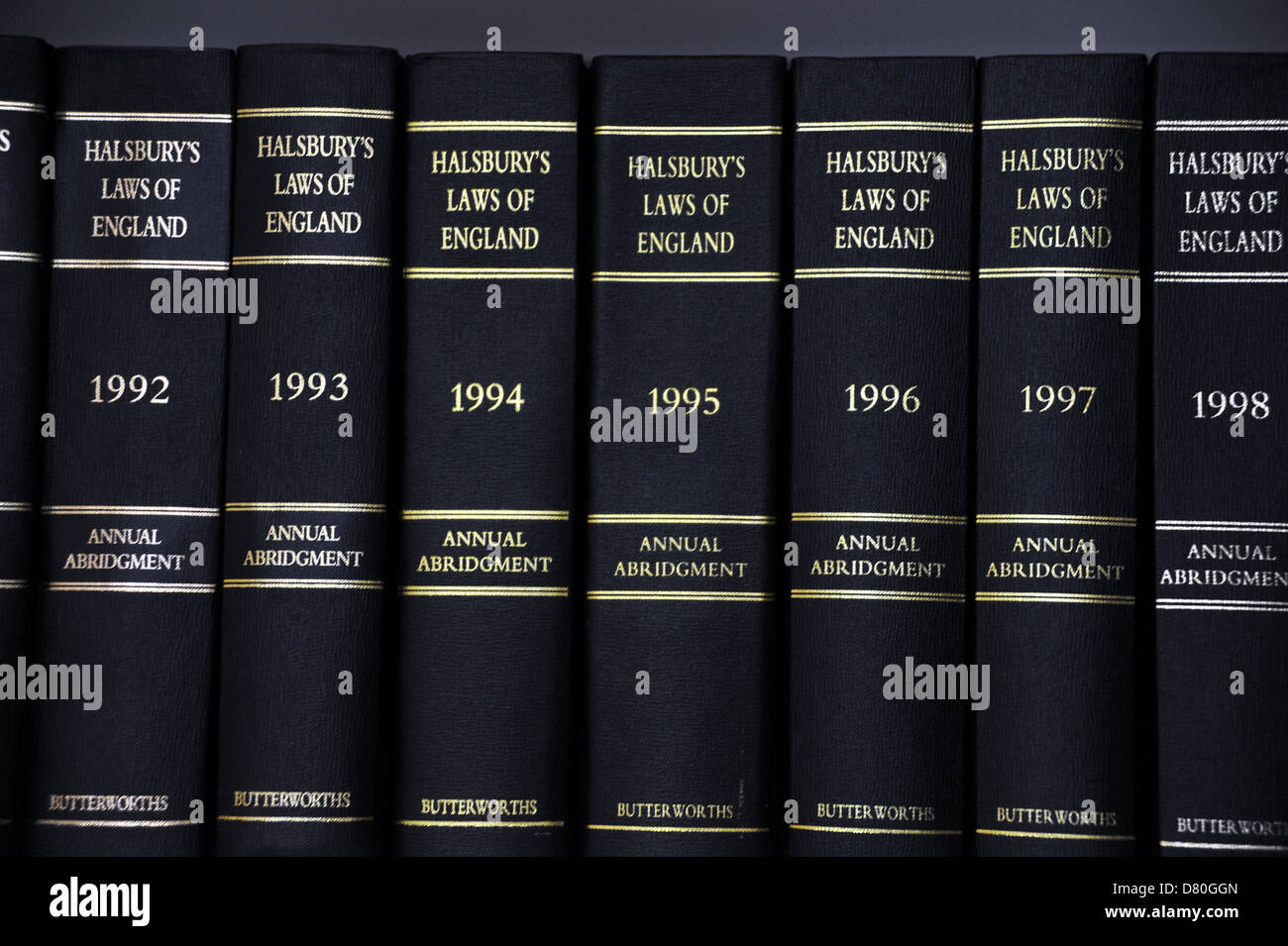 Halsbury's Laws of England law books on a shelf Stock Photo Alamy