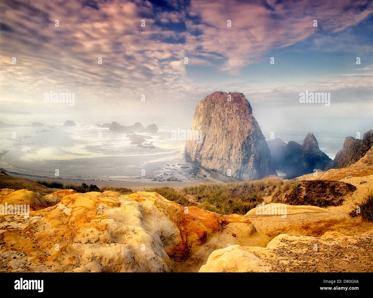 Seal Rock with sunrise. Oregon Stock Photo - Alamy
