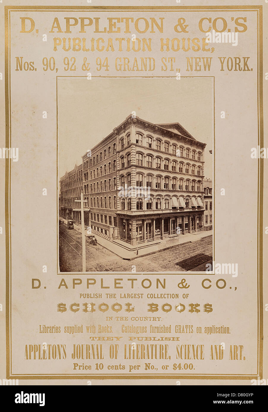 D. Appleton & Co.'s Publication House Stock Photo