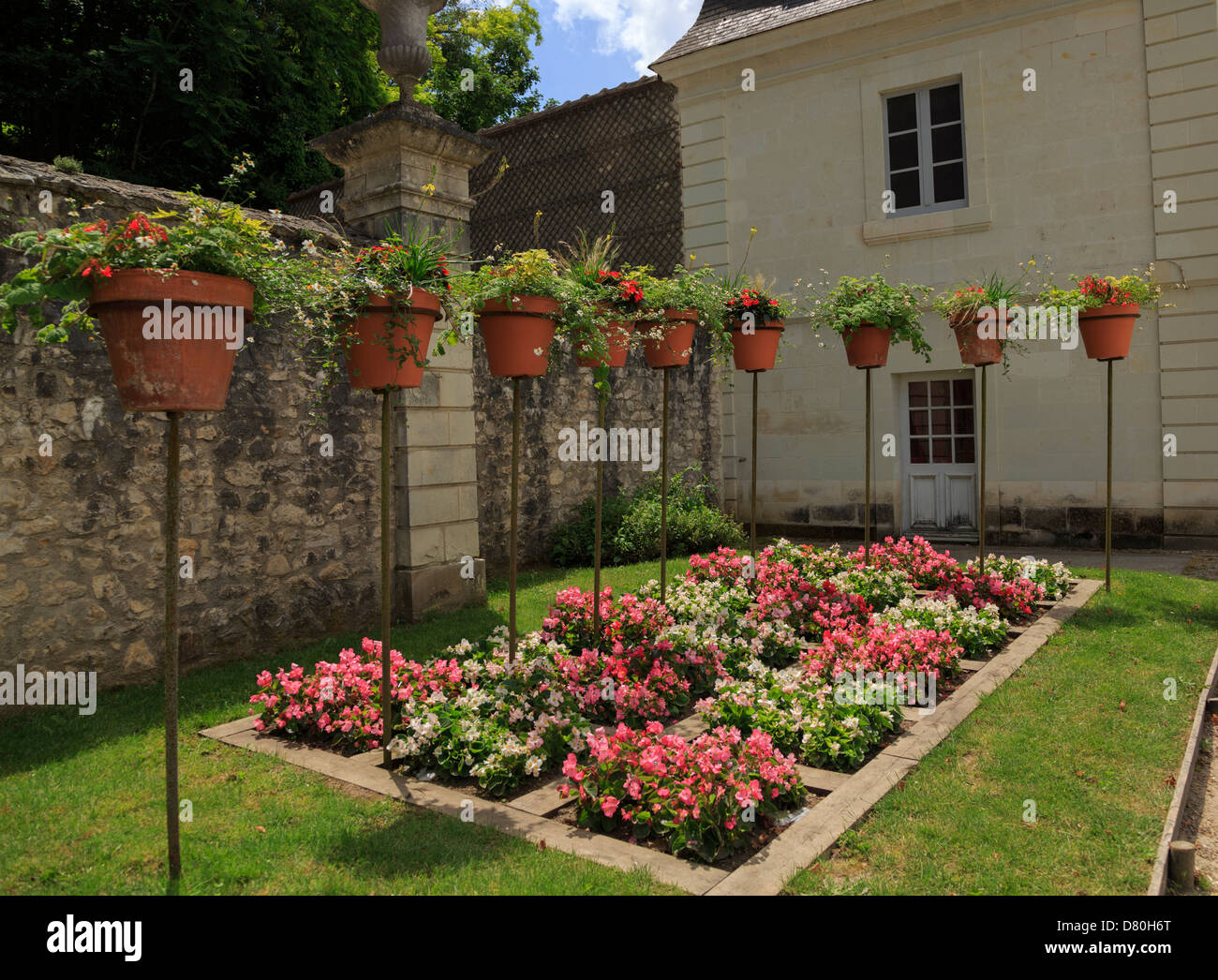 Unusual small garden at Villandry, Loire Valley, France Stock Photo