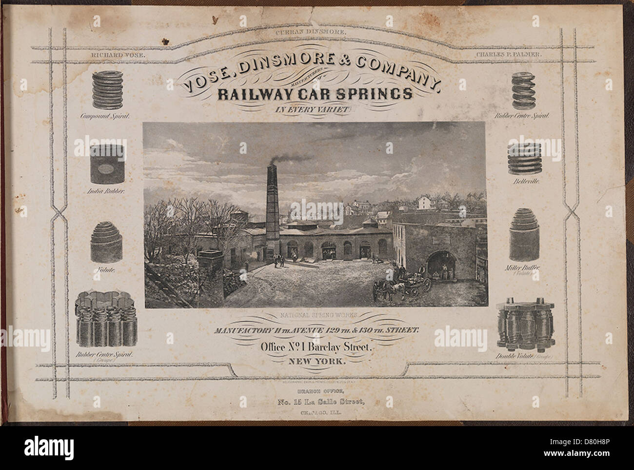 Vose, Dinsmore & Company, Railway Car Springs Stock Photo