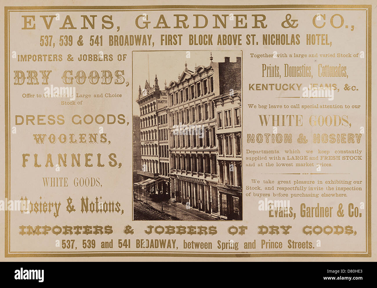 Evans, Gardner & Co., Importers & Jobbers Of Dry Goods Stock Photo