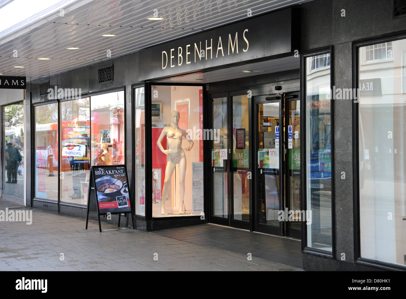Debenhams Department store entrance Worthing UK Stock Photo Alamy