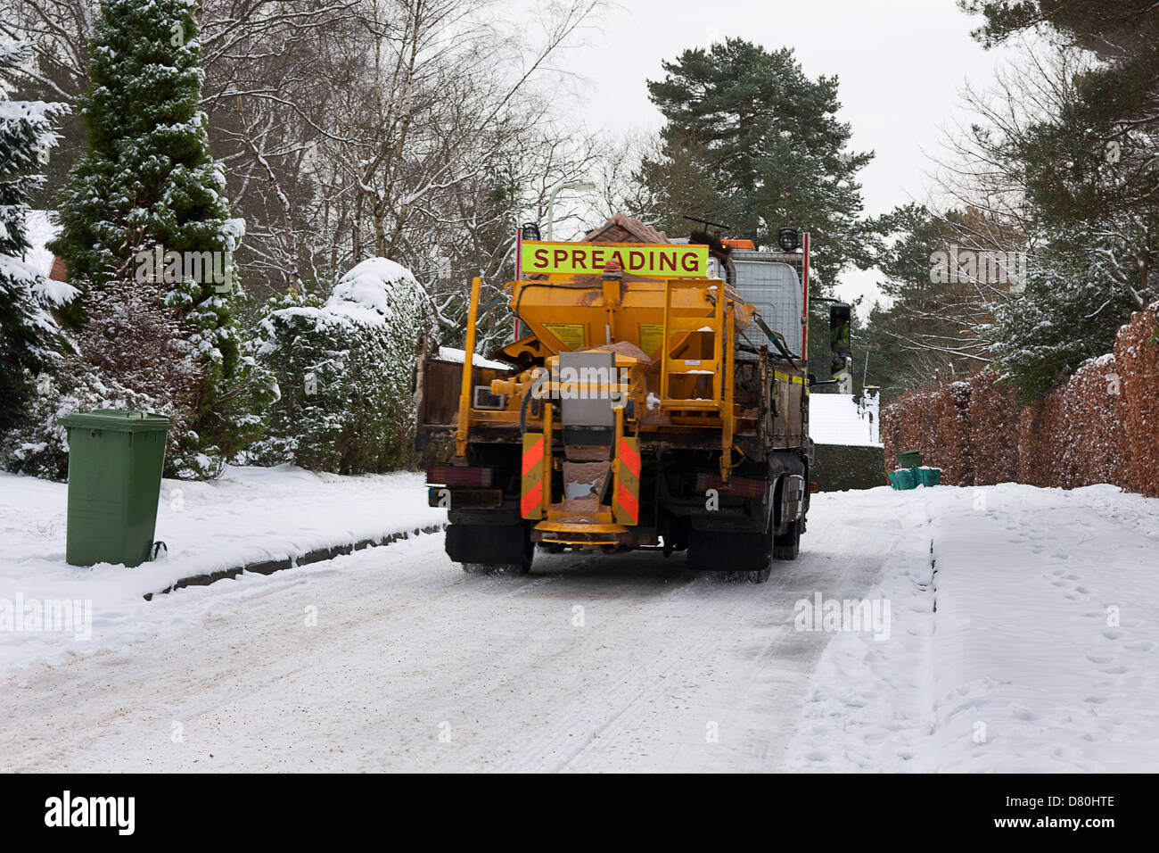road gritting, Surrey 2013 Stock Photo