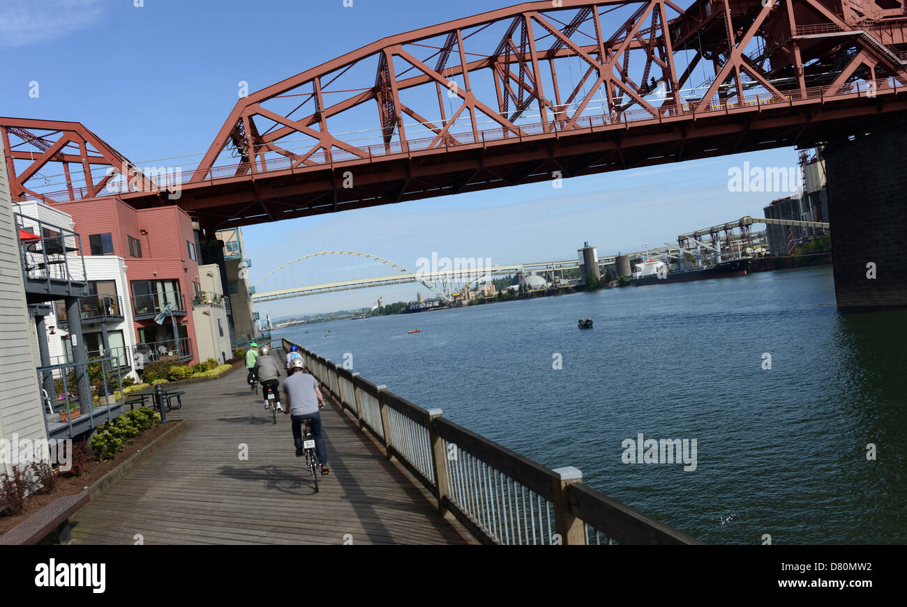 Pedal Bike Tour's Historic Downtown Tour in Portland, Oregon Stock