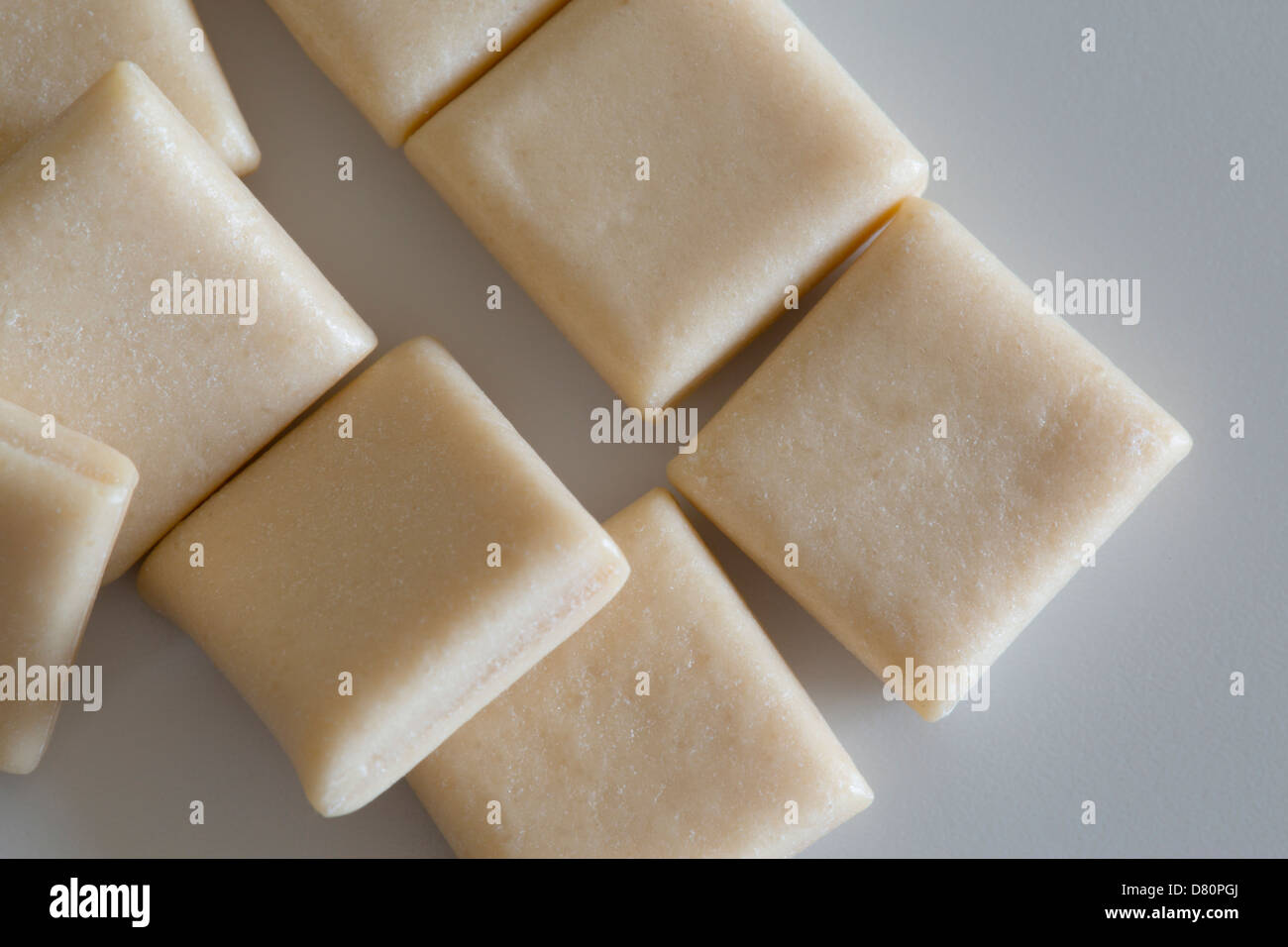 A close up of some nicotine chewing gum Stock Photo