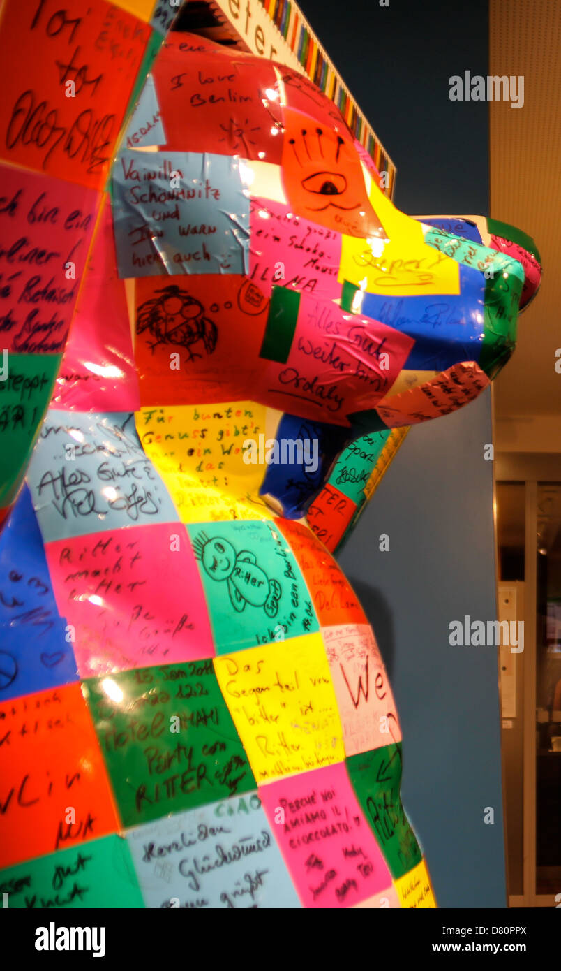 Colored Bear That Sponsors A Chocolate Bar Inside The Ritter Store In Stock Photo Alamy