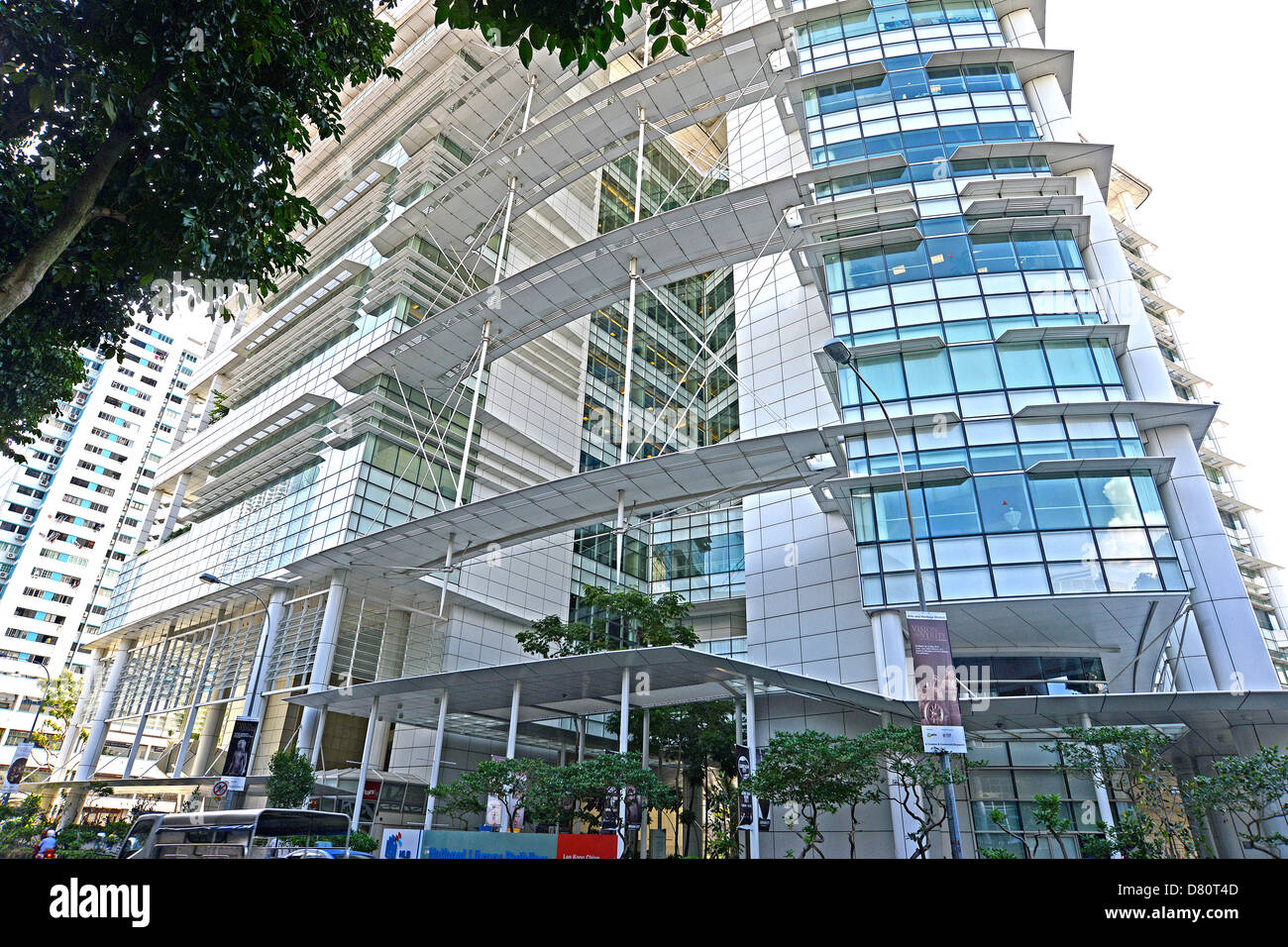 futuristic building National Library Singapore Stock Photo