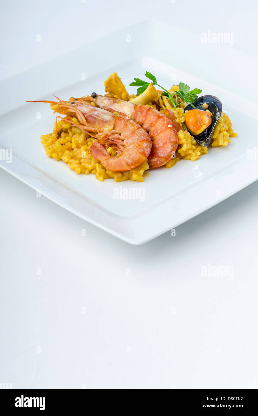 Prawn with rice, called Paella, a typical spanish gastronomy, Spain food Stock Photo Alamy