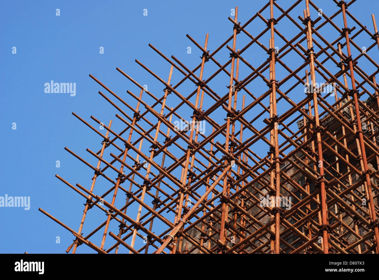 steel frame used for building construction,india Stock Photo