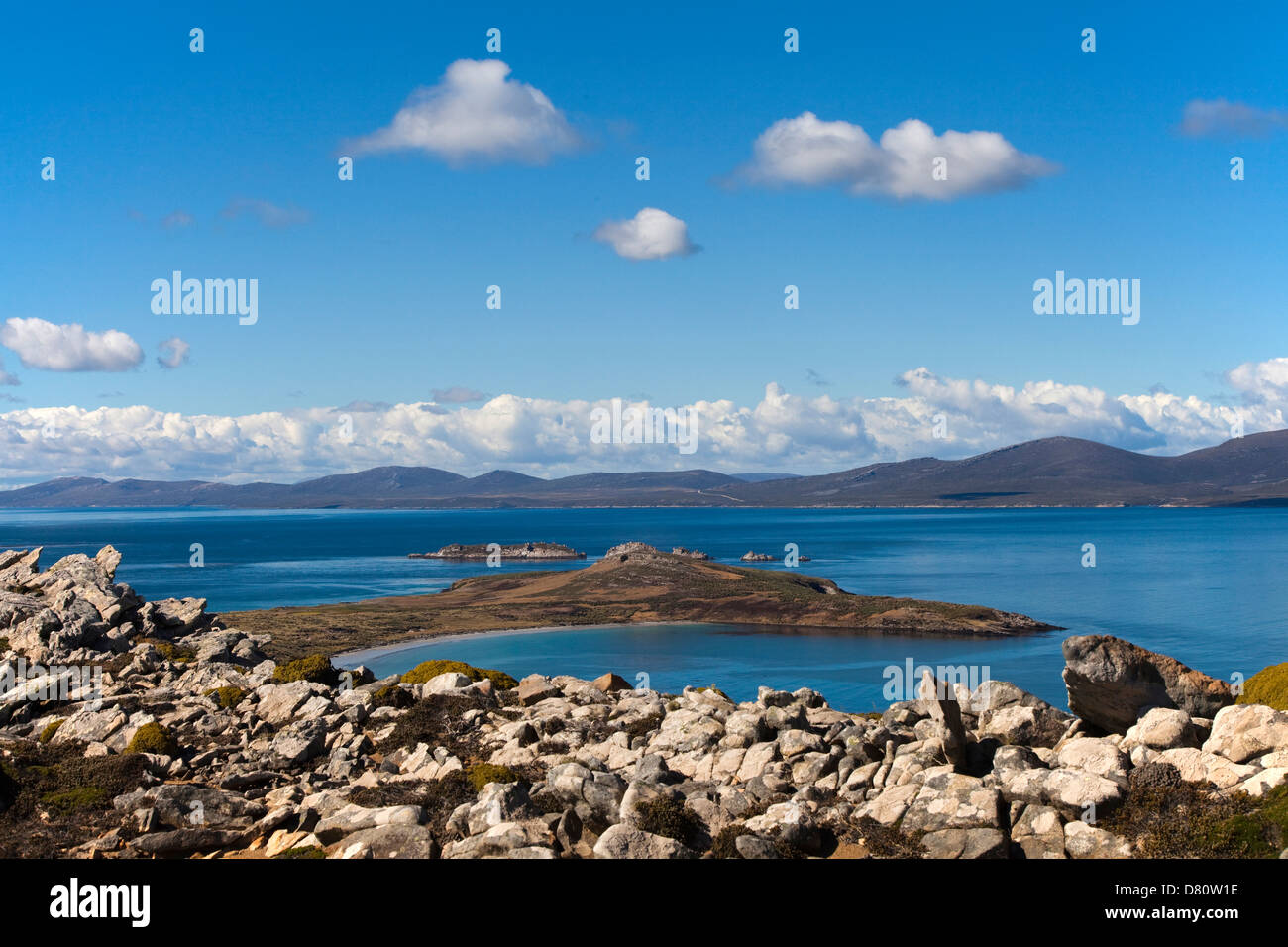 view to Needles Point and Port Pattison Stock Photo