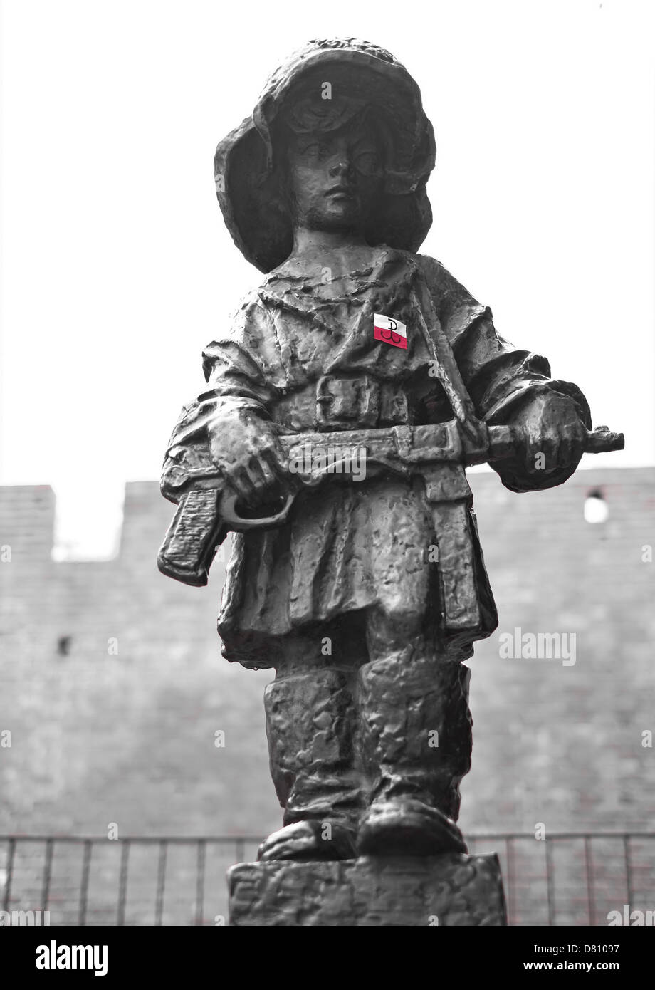 Little insurgent - Little Insurgent Monument in Warsaw Poland child soldier Stock Photo