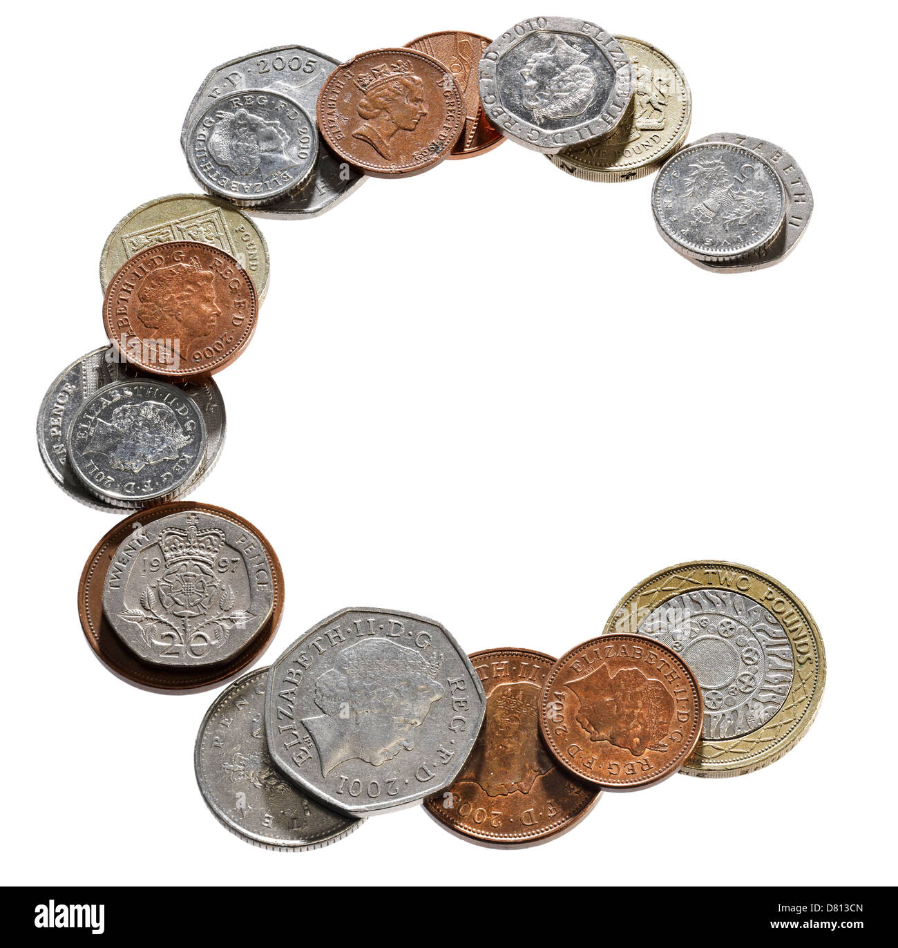 UK Coin font numbers letters words Stock Photo Alamy