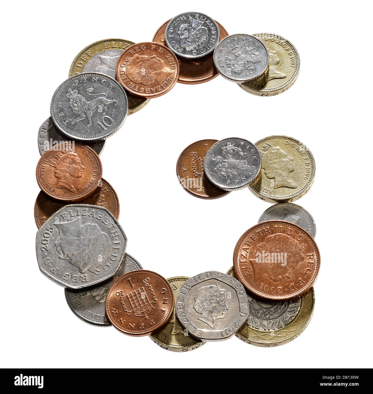 UK Coin font numbers letters words Stock Photo Alamy