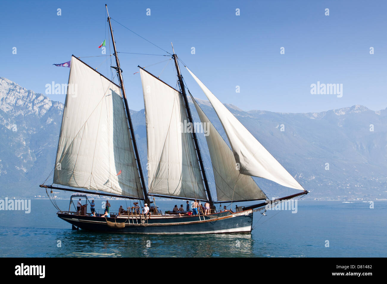 Sailing Ship Lake Garda Italy Stock Photo Alamy