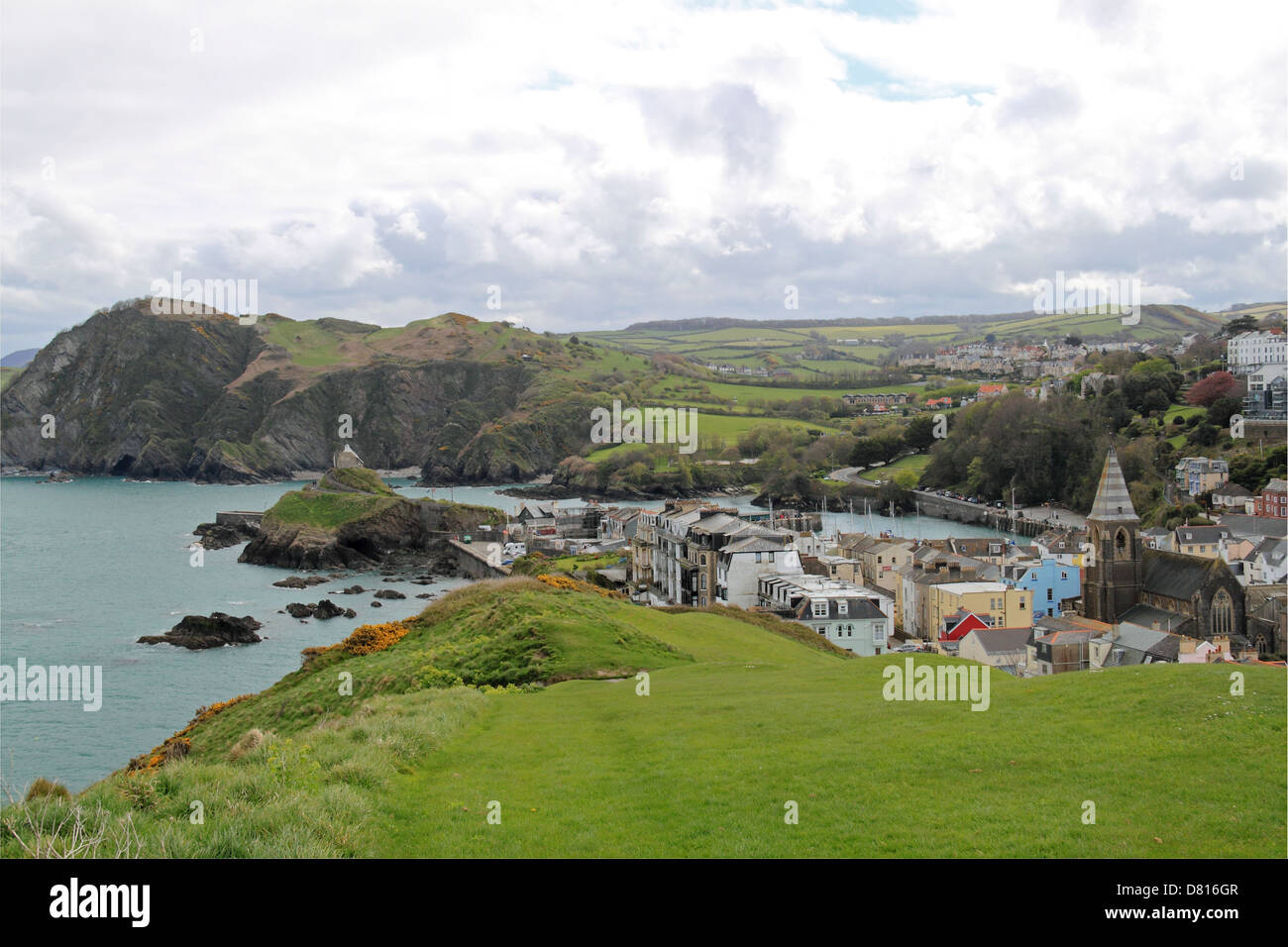 Ilfracombe Harbour with Hillsborough beyond from Capstone Hill, Devon
