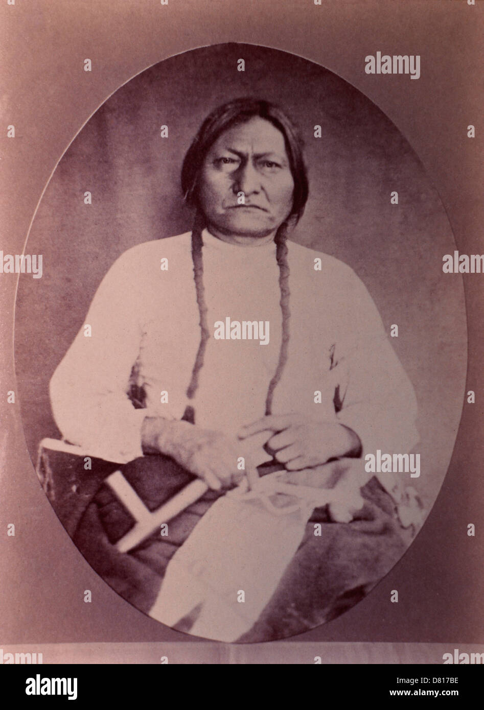 Sitting Bull (1831-1890), Chief of the Uncapapa Band of Sioux Indians, Portrait, 1882 Stock Photo