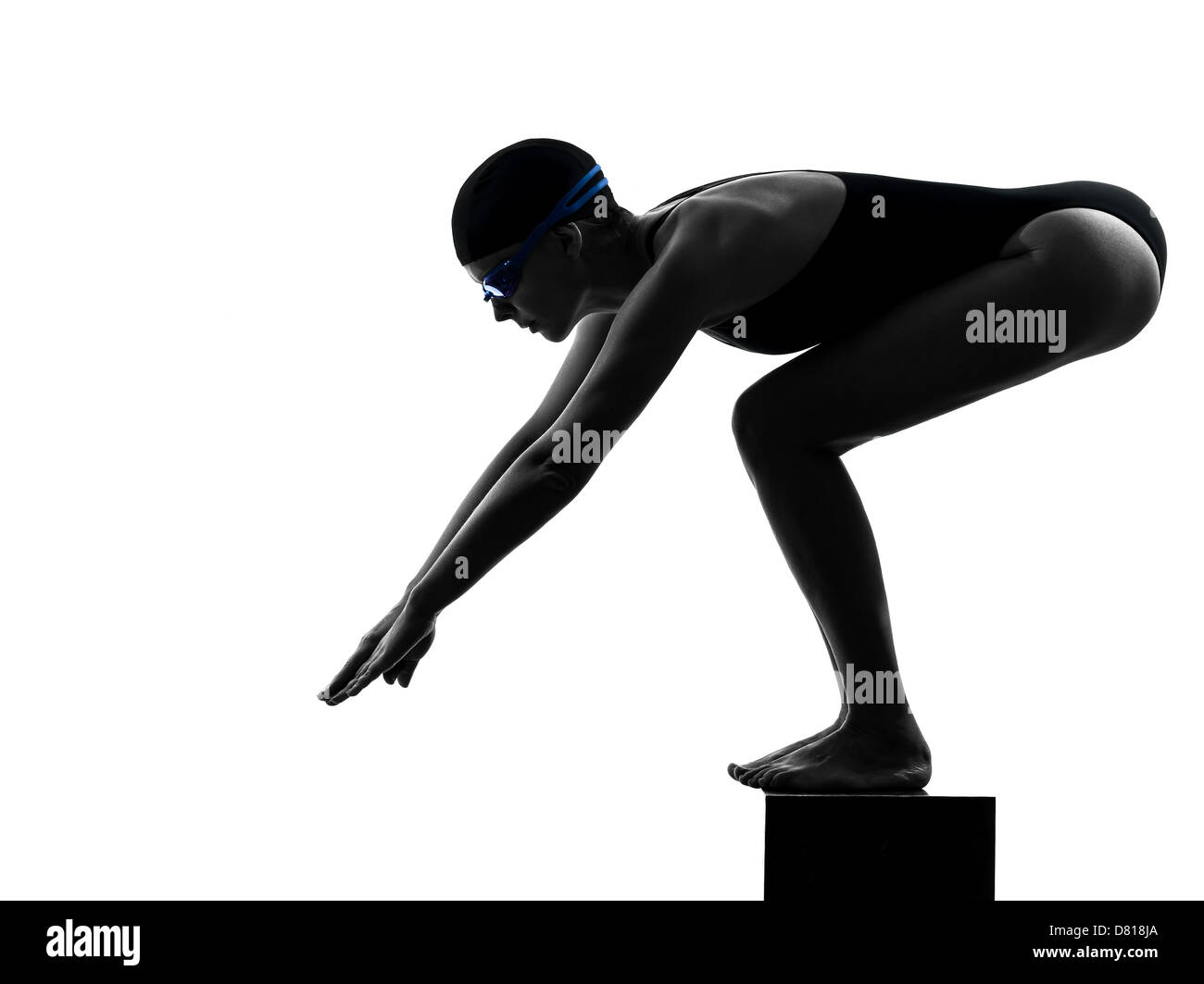 Woman swimming swimmer silhouette Cut Out Stock Images & Pictures Alamy