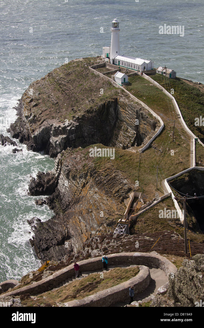 Stackpole Lighthouse The Wales Coastal Path in North Wales. Picturesque view of South Stack ...