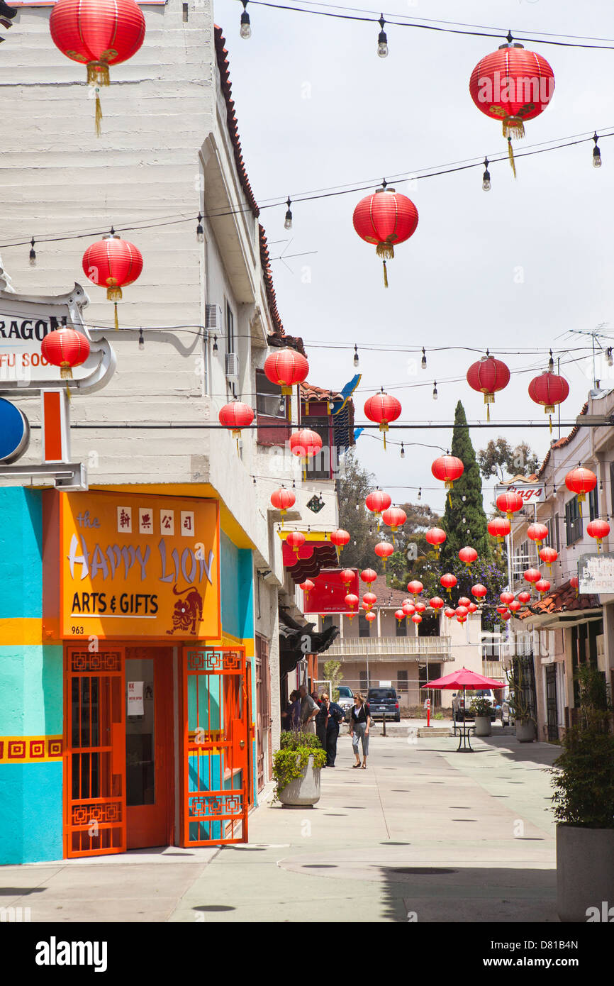 Chinese lanterns in Chinatown Los Angeles, California Stock Photo