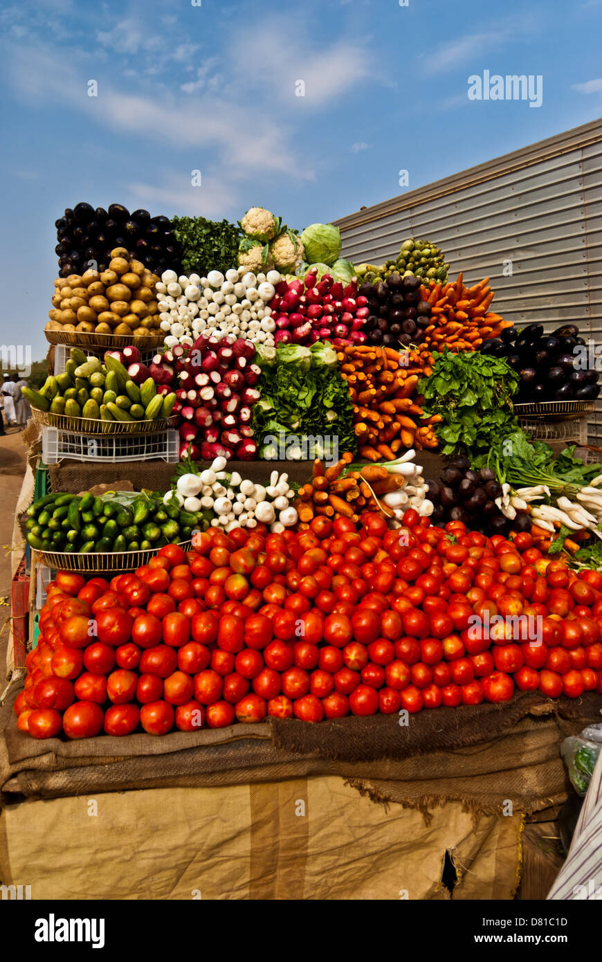 A vegetable stand, Omdurman, Sudan Stock Photo