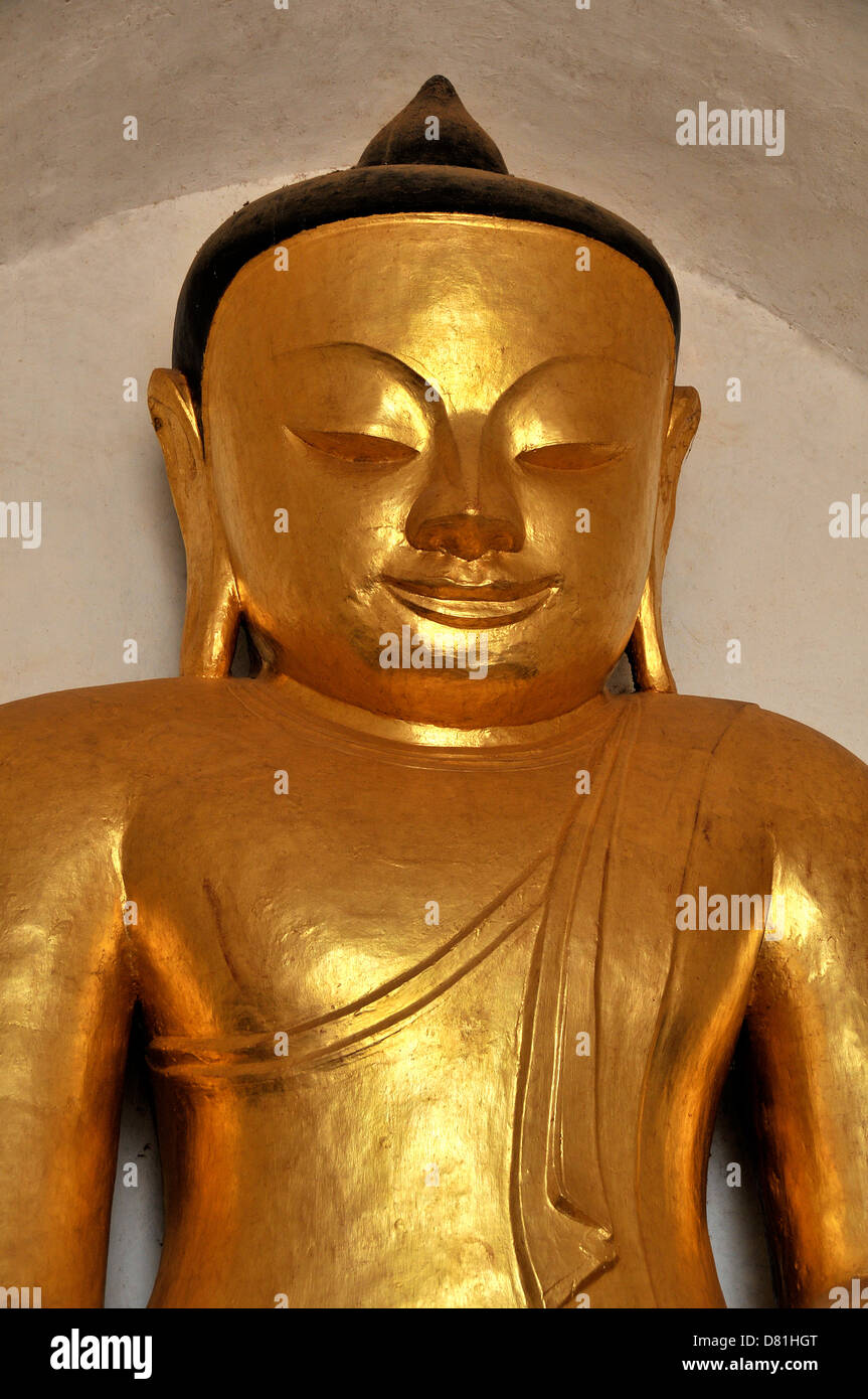 buddha statue Ananda Paha temple Bagan Myanmar Stock Photo