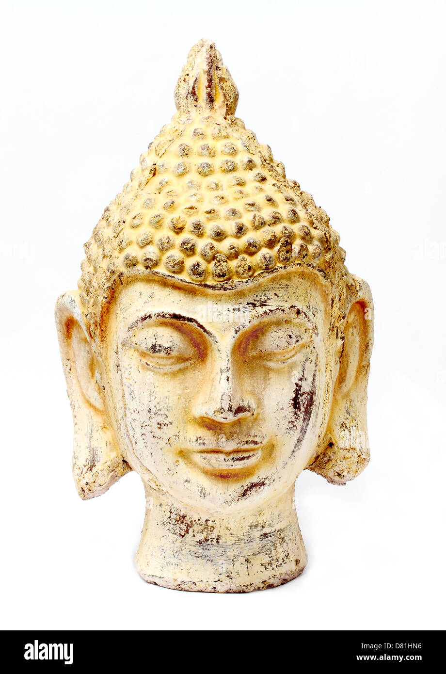 Buddha white stone head Stock Photo Alamy