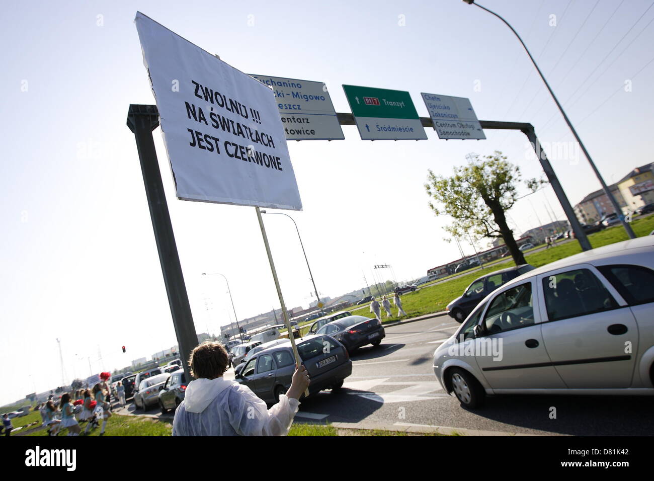 Gdansk, Poland 17th, May 2013 Eko Jazda (eco driving) event on the one of the main Gdansk's street organized by the City Authorities and local Radio Gdansk. Event promotes the principles of cost-effective and efficient travel on the road.Credit: Michal Fludra /Alamy Live News Stock Photo