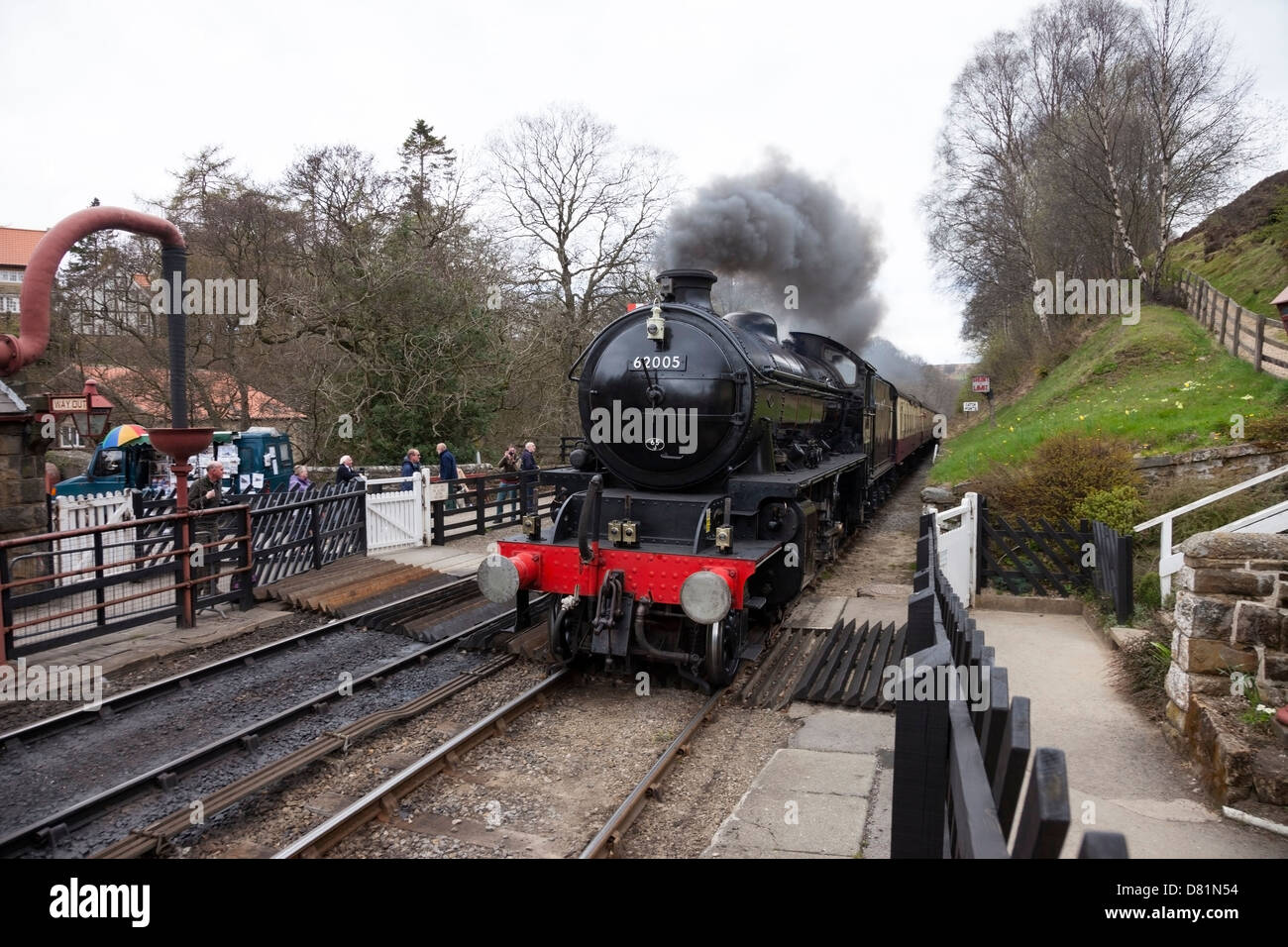 The Lord of the Isles Steam Locomotive 62005 Entering Goathland Station North Yorks Moor Railway Yorkshire UK Stock Photo