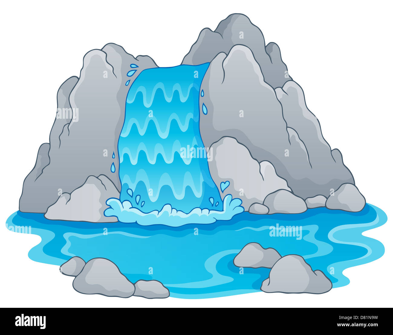 Image with waterfall theme 1 - picture illustration Stock Photo - Alamy